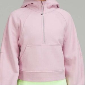 Lululemon Scuba Oversized Hoodie Cropped L/XL rare baby pink